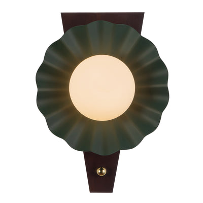 Furrow 12-in Steel Brass Wood Wall Sconce