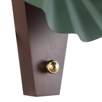 Furrow 12-in Steel Brass Wood Wall Sconce