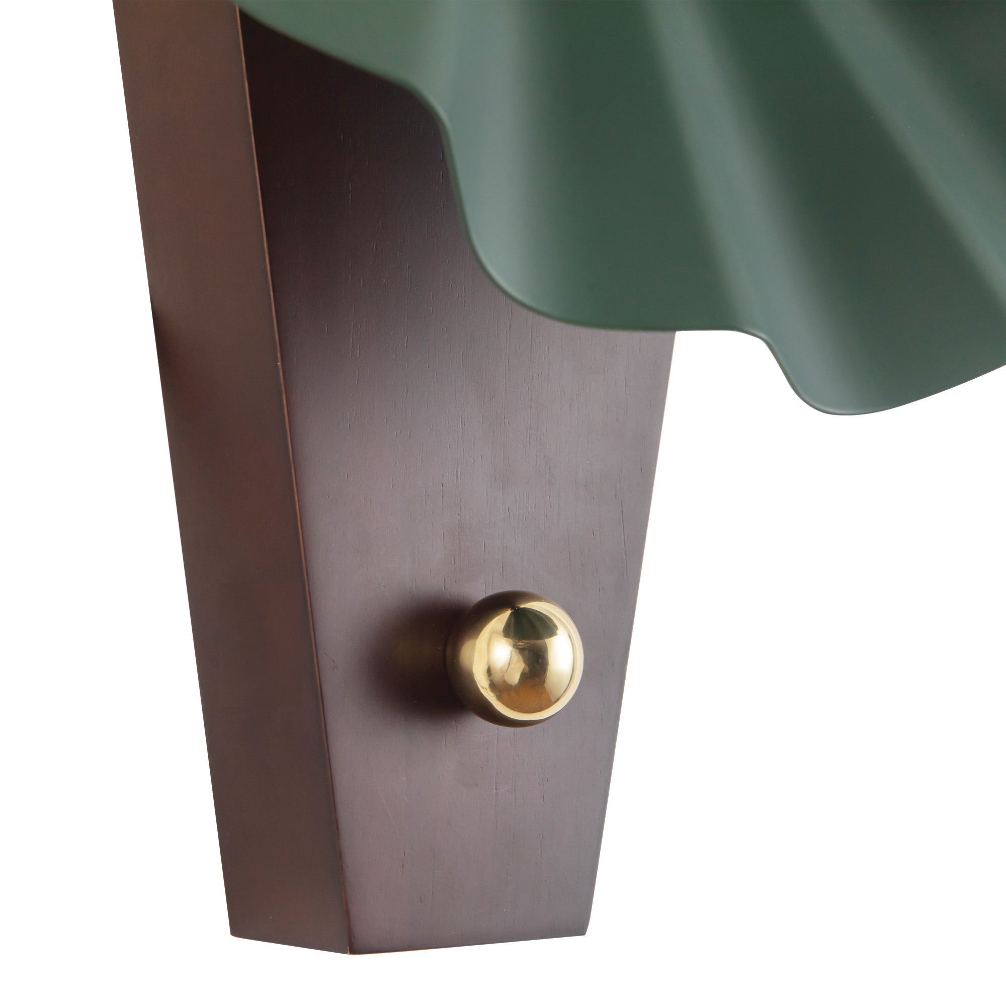Furrow 12-in Steel Brass Wood Wall Sconce