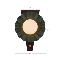 Furrow 12-in Steel Brass Wood Wall Sconce