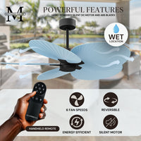 Alessandra Tropical 5-Blade Ceiling Fan Without Light Kit
