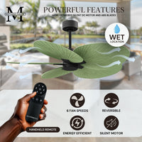 Alessandra Tropical 5-Blade Ceiling Fan Without Light Kit