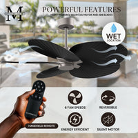 Alessandra Tropical 5-Blade Ceiling Fan Without Light Kit
