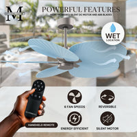 Alessandra Tropical 5-Blade Ceiling Fan Without Light Kit