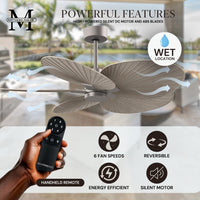 Alessandra Tropical 5-Blade Ceiling Fan Without Light Kit