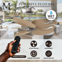 Alessandra Tropical 5-Blade Ceiling Fan Without Light Kit
