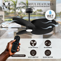 Alessandra Tropical 5-Blade Ceiling Fan with LED Light