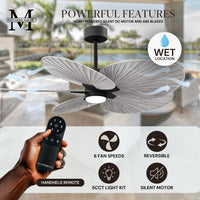 Alessandra Tropical 5-Blade Ceiling Fan with LED Light