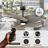 Alessandra Tropical 5-Blade Ceiling Fan with LED Light