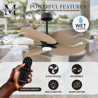 Alessandra Tropical 5-Blade Ceiling Fan with LED Light