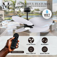 Alessandra Tropical 5-Blade Ceiling Fan with LED Light