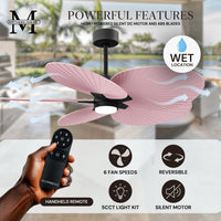 Alessandra Tropical 5-Blade Ceiling Fan with LED Light