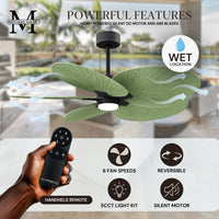Alessandra Tropical 5-Blade Ceiling Fan with LED Light