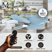 Alessandra Tropical 5-Blade Ceiling Fan with LED Light