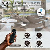 Alessandra Tropical 5-Blade Ceiling Fan with LED Light
