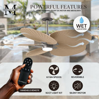 Alessandra Tropical 5-Blade Ceiling Fan with LED Light