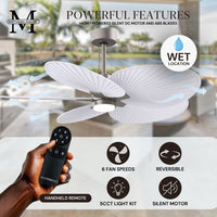Alessandra Tropical 5-Blade Ceiling Fan with LED Light