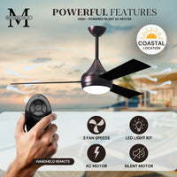 52-Inch Donaire 3-Blade Ceiling Fan with LED Light