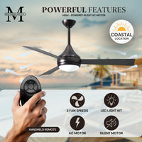 52-Inch Donaire 3-Blade Ceiling Fan with LED Light