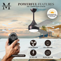 52-Inch Donaire 3-Blade Ceiling Fan with LED Light