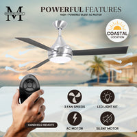 52-Inch Donaire 3-Blade Ceiling Fan with LED Light