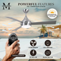 52-Inch Donaire 3-Blade Ceiling Fan with LED Light