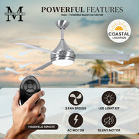 52-Inch Donaire 3-Blade Ceiling Fan with LED Light