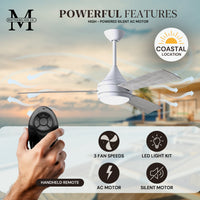 52-Inch Donaire 3-Blade Ceiling Fan with LED Light