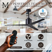 56-Inch Eliza 3-Blade Ceiling Fan Without Light Kit