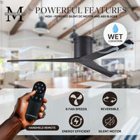 56-Inch Hugger Eliza 3-Blade Flush Mount Ceiling Fan Without Light Kit