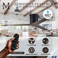 56-Inch Hugger Eliza 3-Blade Flush Mount Ceiling Fan Without Light Kit