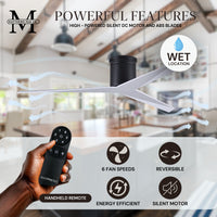 56-Inch Hugger Eliza 3-Blade Flush Mount Ceiling Fan Without Light Kit