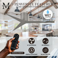 56-Inch Hugger Eliza 3-Blade Flush Mount Ceiling Fan Without Light Kit