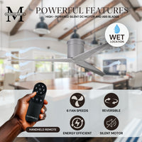 56-Inch Hugger Eliza 3-Blade Flush Mount Ceiling Fan Without Light Kit