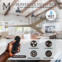 56-Inch Hugger Eliza 3-Blade Flush Mount Ceiling Fan Without Light Kit