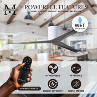 56-Inch Hugger Eliza 3-Blade Flush Mount Ceiling Fan Without Light Kit