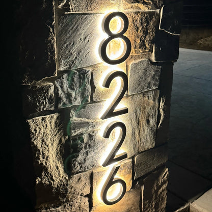 Premium LED Address Sign – Customized House Number in Modern Stainless Steel