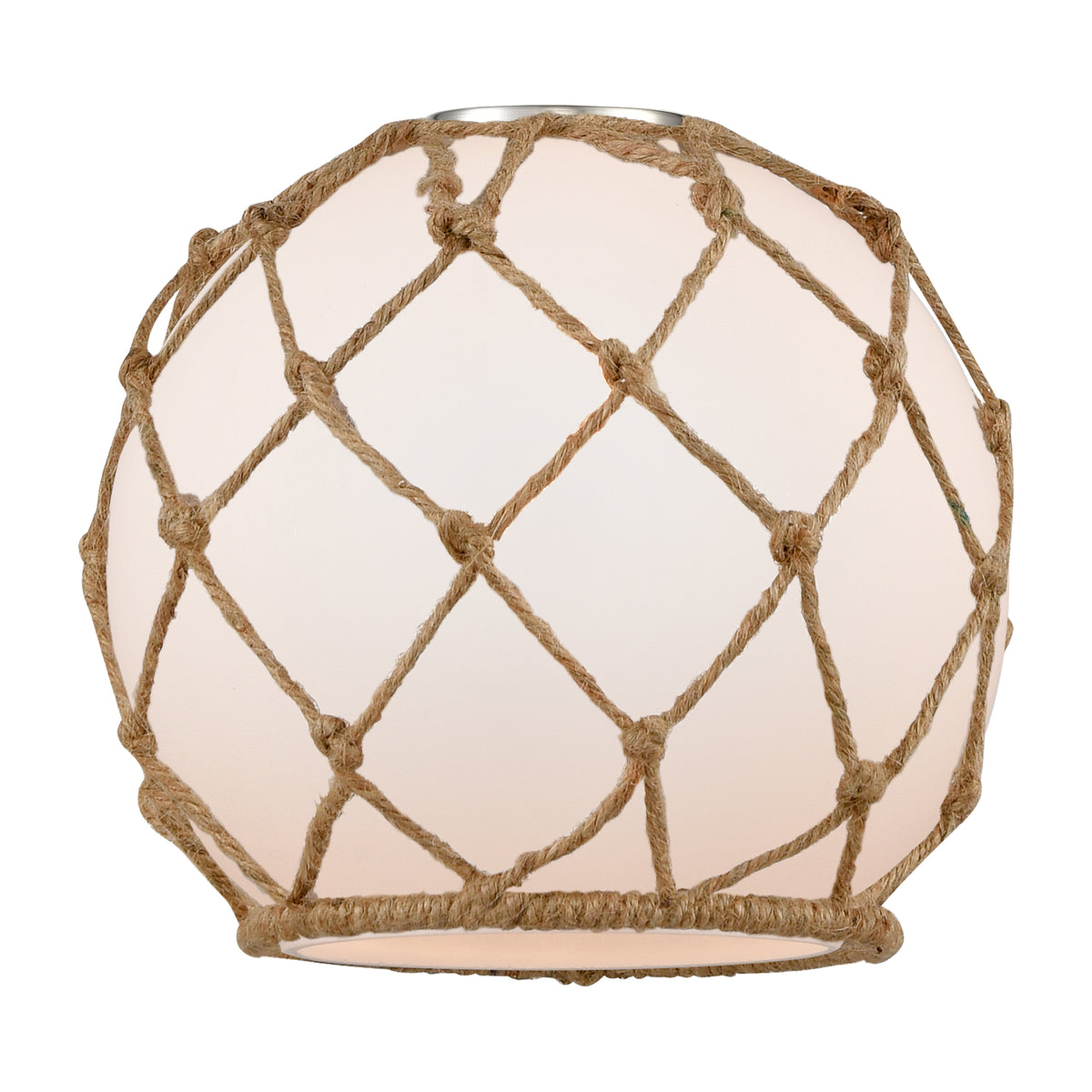 Farmhouse Rope 8-Inch Globe Replacement Glass Shade Damp-Location Rated