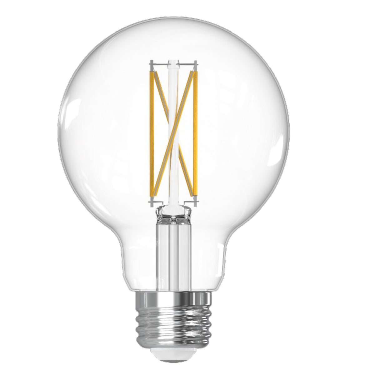 G25 7.6W Dimmable Clear Filament LED Light Bulb with E26 Base, 4000K, 800 Lumens, 4-Pack