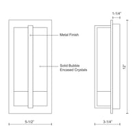 Gable 12-in Steel Crystal Wall Sconce