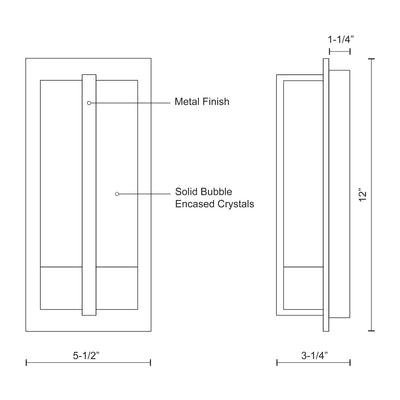 Gable 12-in Steel Crystal Wall Sconce