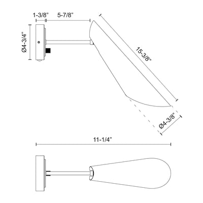 Gabriel 5-in Steel Vanity Light