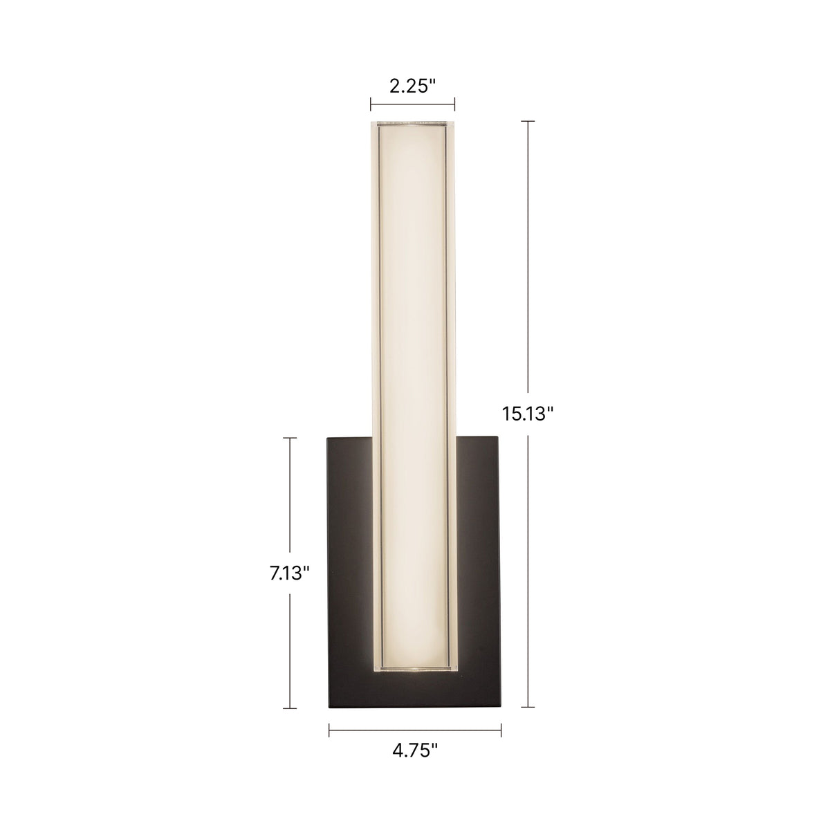 Garland 15-in Aluminum Steel Acrylic Wall Sconce