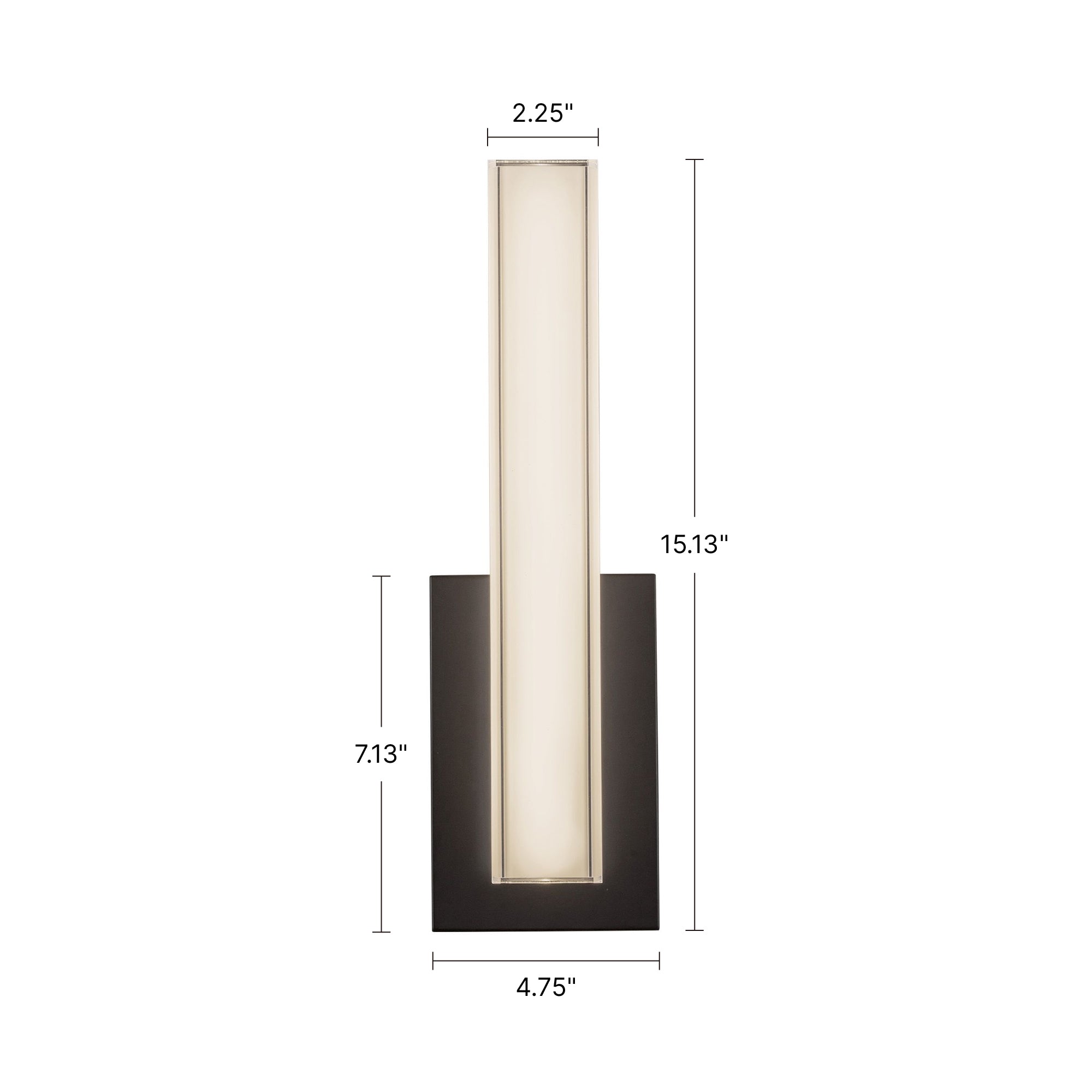 Garland 15-in Aluminum Steel Acrylic Wall Sconce