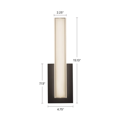 Garland 15-in Aluminum Steel Acrylic Wall Sconce