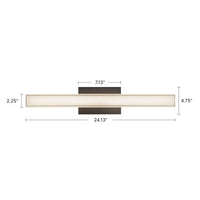Garland 24-in Aluminum Steel Acrylic Wall Sconce