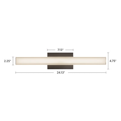 Garland 24-in Aluminum Steel Acrylic Wall Sconce