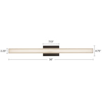 Garland 36-in Aluminum Steel Acrylic Wall Sconce