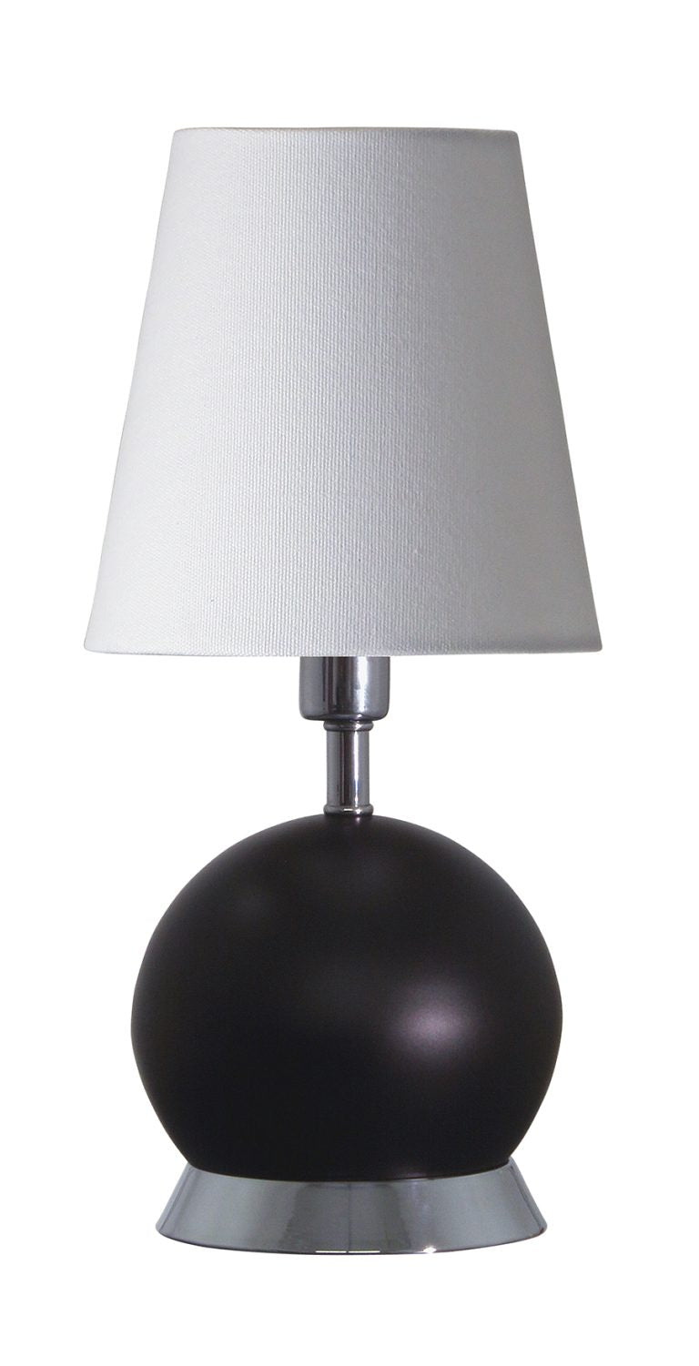 12-inch Geo Matte Black Chrome Accent Table Lamp