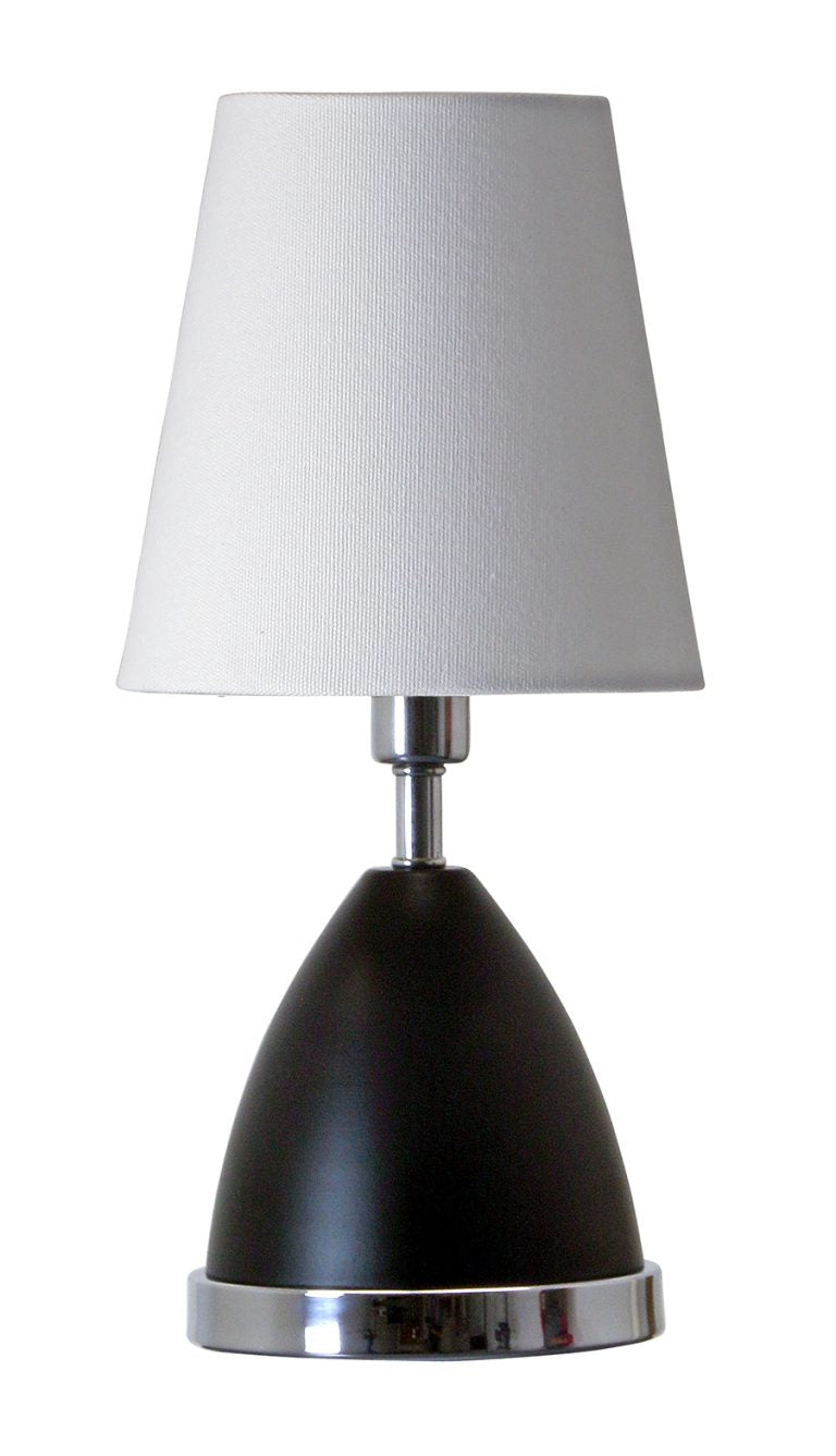 12-inch Geo Matte Black Chrome LED Accent Table Lamp